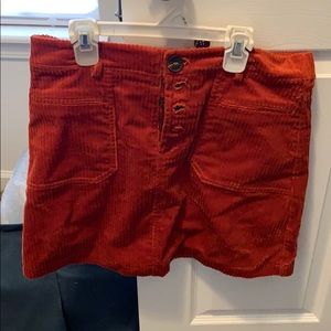 Burnt orange short skirt